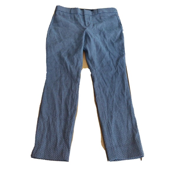 Banana Republic NEW Womens Pants Sloan Sz 6 Petite Mid-rise Slim Blue Pattern
